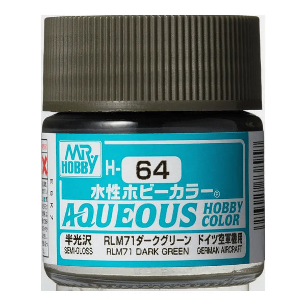 Mr. Color Aqueous H64 (Semi-Gloss RLM71 Dark Green) 10ml