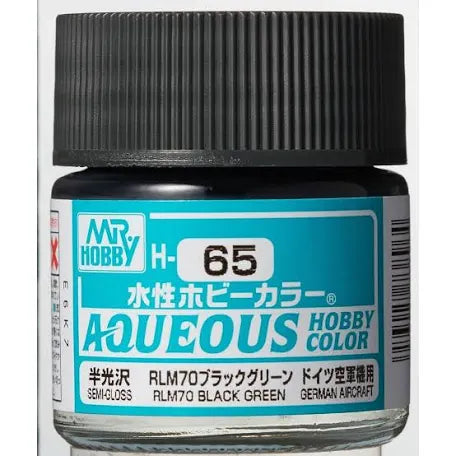 Mr. Color Aqueous H65 (Semi-Gloss RLM70 Black Green) 10ml
